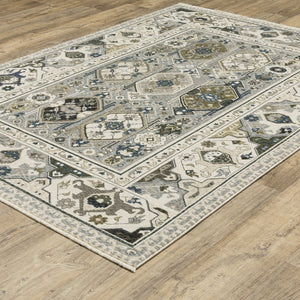Oriental Weavers Hastings Stunning Indoor Area Rug - Globally Inspired Design With Dense Texture And Rich Colors Ivory,Blue Polyester Hha04u300394st