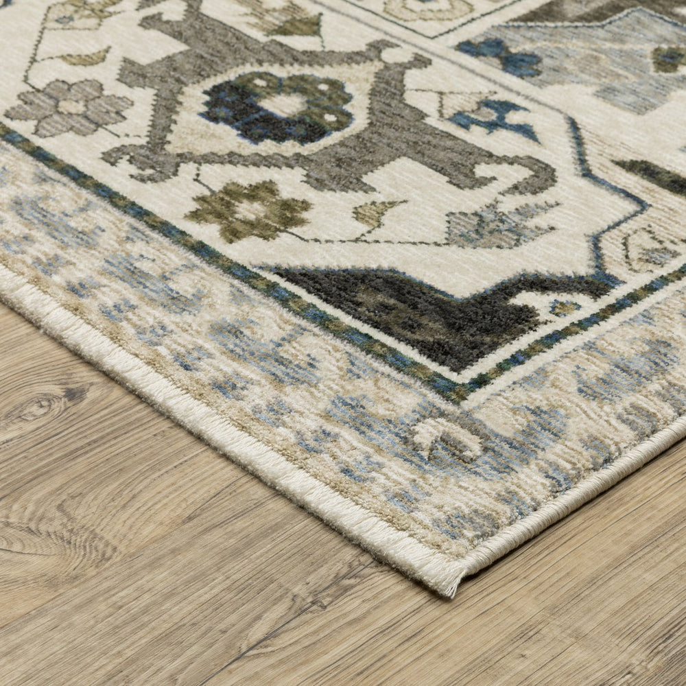 Oriental Weavers Hastings Stunning Indoor Area Rug - Globally Inspired Design With Dense Texture And Rich Colors Ivory,Blue Polyester Hha04u300394st