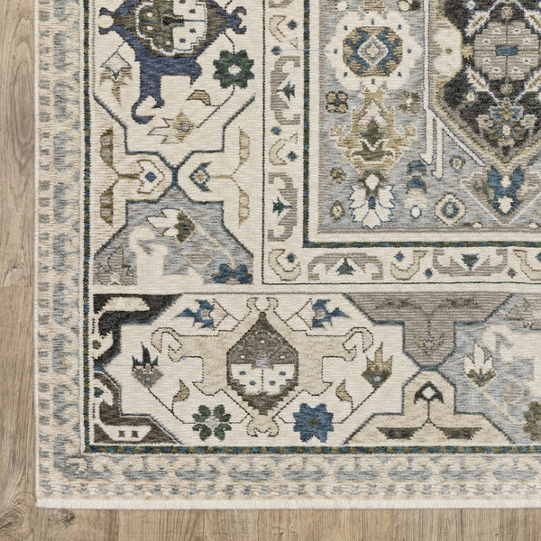 Oriental Weavers Hastings Stunning Indoor Area Rug - Globally Inspired Design With Dense Texture And Rich Colors Ivory,Blue Polyester Hha04u300394st
