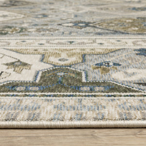 Oriental Weavers Hastings Stunning Indoor Area Rug - Globally Inspired Design With Dense Texture And Rich Colors Ivory,Blue Polyester Hha04u300394st