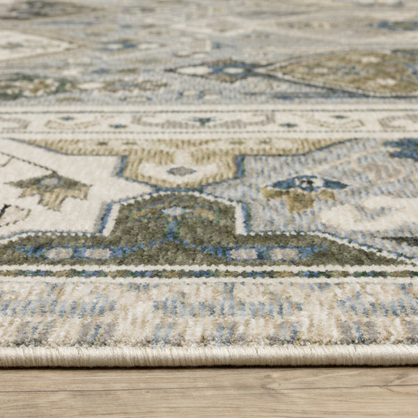 Oriental Weavers Hastings Stunning Indoor Area Rug - Globally Inspired Design With Dense Texture And Rich Colors Ivory,Blue Polyester Hha04u300394st