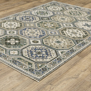 Oriental Weavers Hastings Indoor Area Rug - Stunning Globally Inspired Design With Luxurious Texture And Colorful Appeal Ivory,Blue Polyester Hha05h116168st