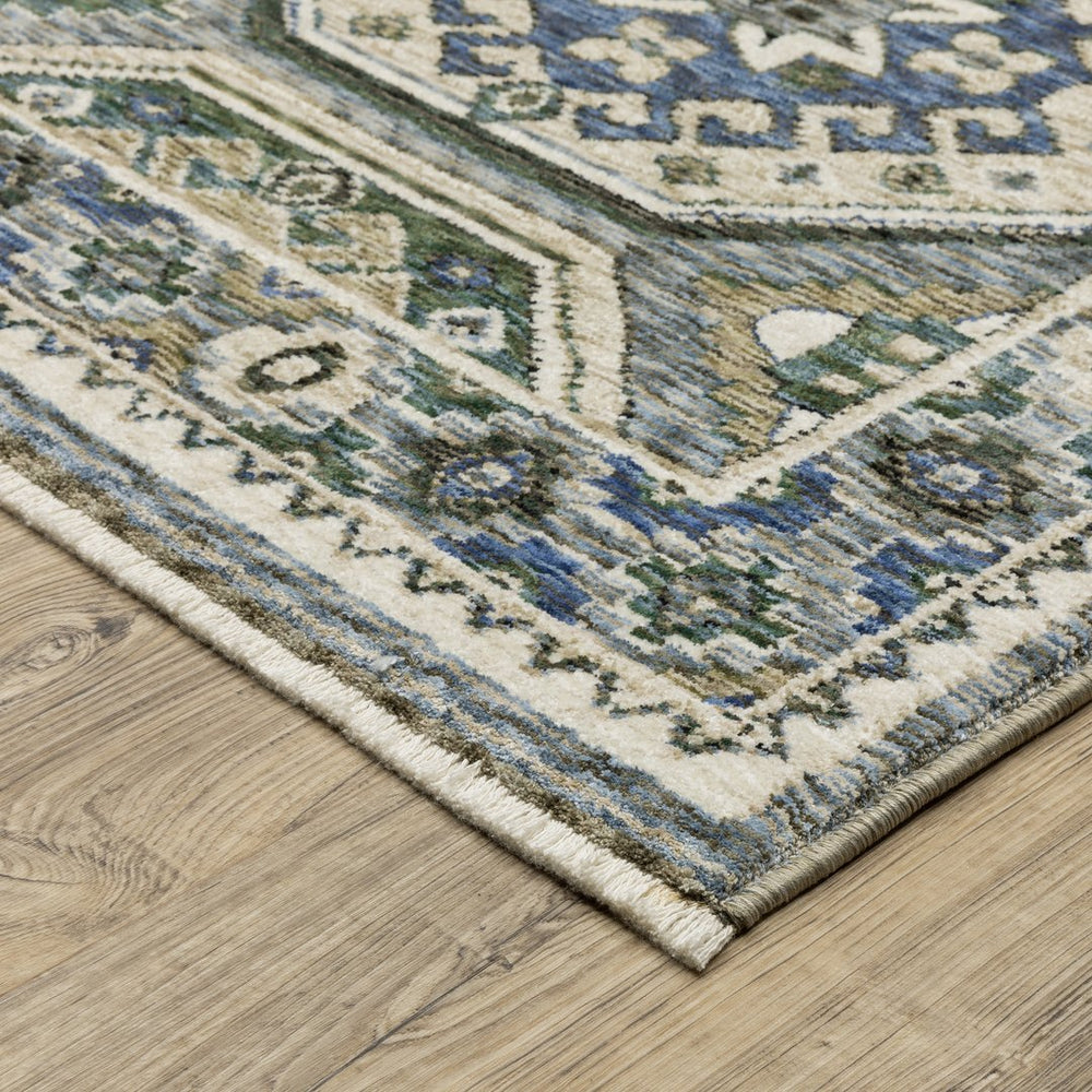 Oriental Weavers Hastings Indoor Area Rug - Stunning Globally Inspired Design With Luxurious Texture And Colorful Appeal Ivory,Blue Polyester Hha05h116168st
