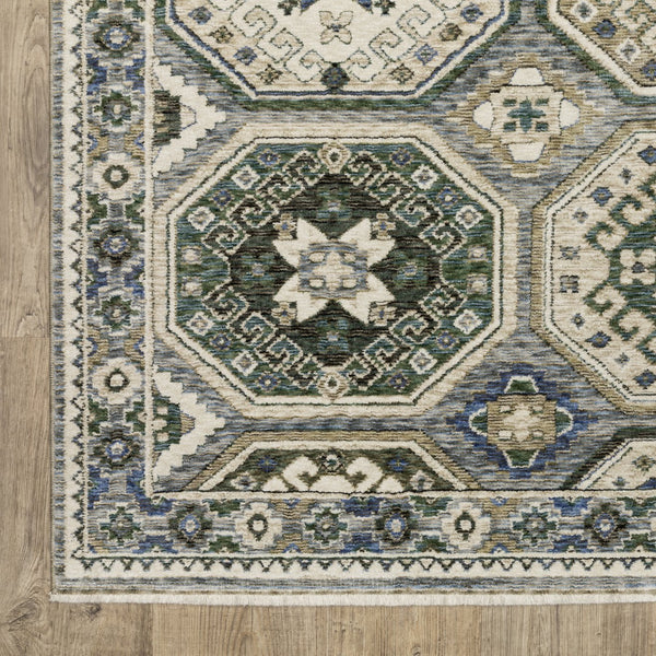Oriental Weavers Hastings Indoor Area Rug - Stunning Globally Inspired Design With Luxurious Texture And Colorful Appeal Ivory,Blue Polyester Hha05h116168st