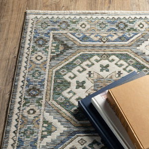 Oriental Weavers Hastings Indoor Area Rug - Stunning Globally Inspired Design With Luxurious Texture And Colorful Appeal Ivory,Blue Polyester Hha05h116168st