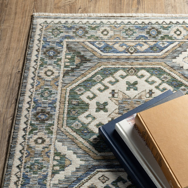 Oriental Weavers Hastings Indoor Area Rug - Stunning Globally Inspired Design With Luxurious Texture And Colorful Appeal Ivory,Blue Polyester Hha05h116168st