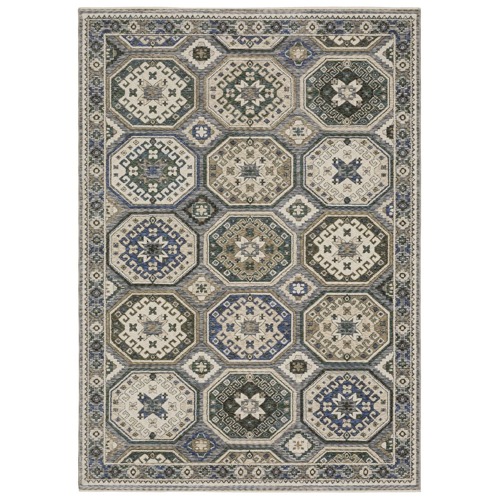 Oriental Weavers Hastings Indoor Area Rug - Stunning Globally Inspired Design With Luxurious Texture And Colorful Appeal Ivory,Blue Polyester Hha05h116168st