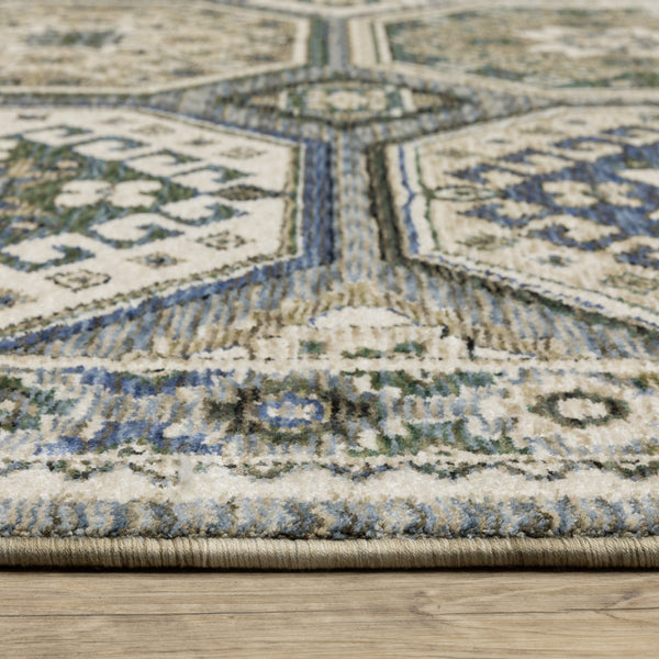 Oriental Weavers Hastings Indoor Area Rug - Stunning Globally Inspired Design With Luxurious Texture And Colorful Appeal Ivory,Blue Polyester Hha05h116168st