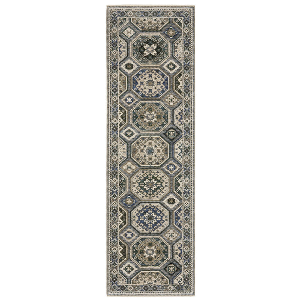 Oriental Weavers Hastings Indoor Area Rug - Stunning Globally Inspired Design With Luxurious Texture And Colorful Appeal Ivory,Blue Polyester Hha05h068235st
