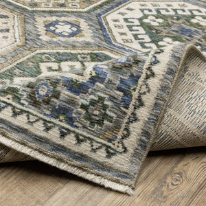 Oriental Weavers Hastings Indoor Area Rug - Stunning Globally Inspired Design With Luxurious Texture And Colorful Appeal Ivory,Blue Polyester Hha05h116168st