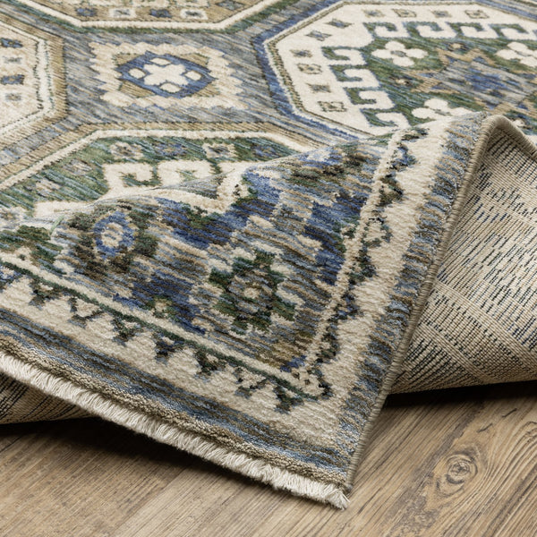 Oriental Weavers Hastings Indoor Area Rug - Stunning Globally Inspired Design With Luxurious Texture And Colorful Appeal Ivory,Blue Polyester Hha05h116168st
