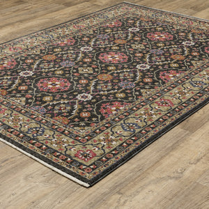 Oriental Weavers Hastings Indoor Area Rug – Stunning Globally Inspired Design With Vibrant Colors For Any Room Charcoal,Pink Polyester Hha07d300394st