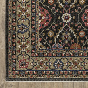 Oriental Weavers Hastings Indoor Area Rug – Stunning Globally Inspired Design With Vibrant Colors For Any Room Charcoal,Pink Polyester Hha07d300394st