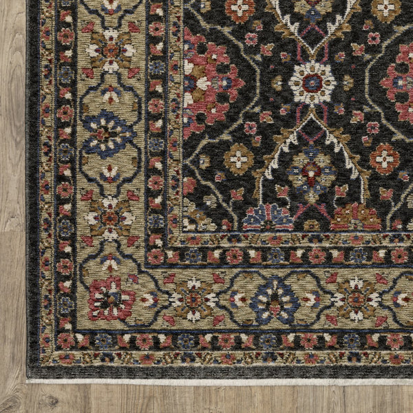 Oriental Weavers Hastings Indoor Area Rug – Stunning Globally Inspired Design With Vibrant Colors For Any Room Charcoal,Pink Polyester Hha07d300394st