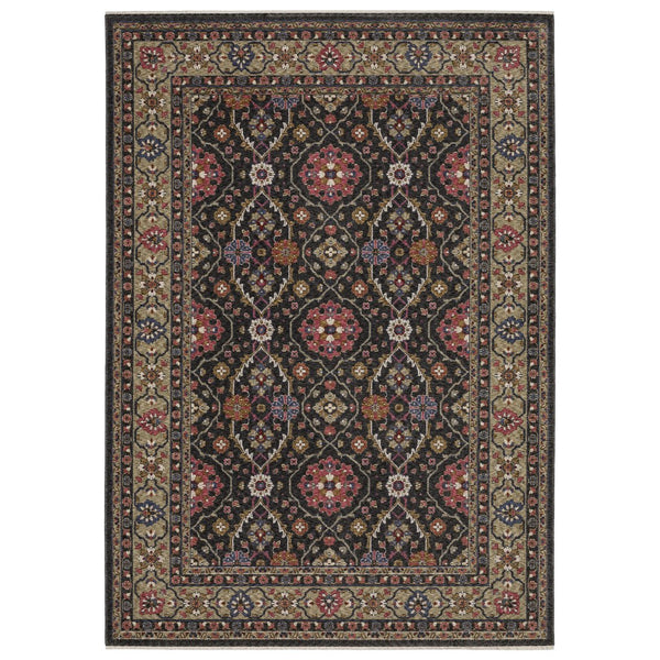 Oriental Weavers Hastings Indoor Area Rug – Stunning Globally Inspired Design With Vibrant Colors For Any Room Charcoal,Pink Polyester Hha07d300394st
