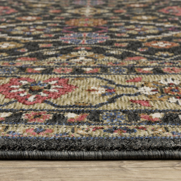 Oriental Weavers Hastings Indoor Area Rug – Stunning Globally Inspired Design With Vibrant Colors For Any Room Charcoal,Pink Polyester Hha07d300394st