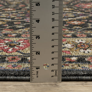 Oriental Weavers Hastings Indoor Area Rug – Stunning Globally Inspired Design With Vibrant Colors For Any Room Charcoal,Pink Polyester Hha07d300394st