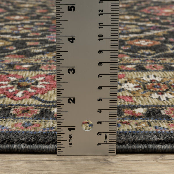 Oriental Weavers Hastings Indoor Area Rug – Stunning Globally Inspired Design With Vibrant Colors For Any Room Charcoal,Pink Polyester Hha07d300394st