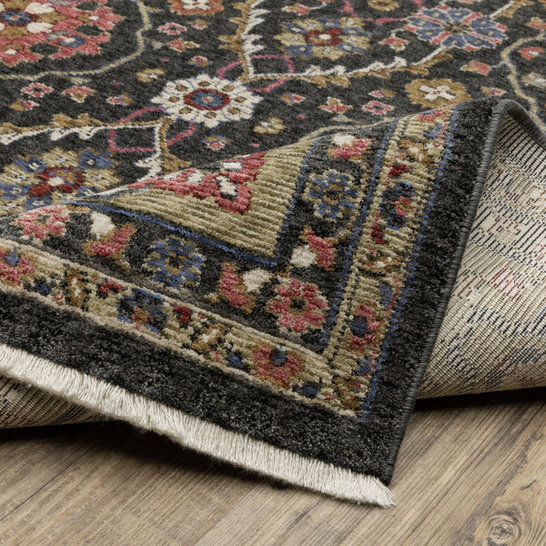 Oriental Weavers Hastings Indoor Area Rug – Stunning Globally Inspired Design With Vibrant Colors For Any Room Charcoal,Pink Polyester Hha07d300394st
