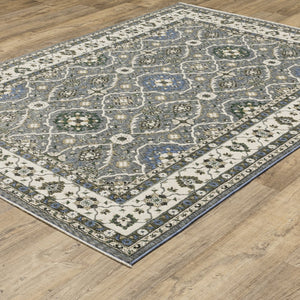 Oriental Weavers Hastings Area Rug - Stunning Traditional Design With Dense Texture, Vibrant Colors For Home Elegance Blue,Grey Polyester Hha07h160235st