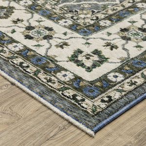 Oriental Weavers Hastings Area Rug - Stunning Traditional Design With Dense Texture, Vibrant Colors For Home Elegance Blue,Grey Polyester Hha07h160235st