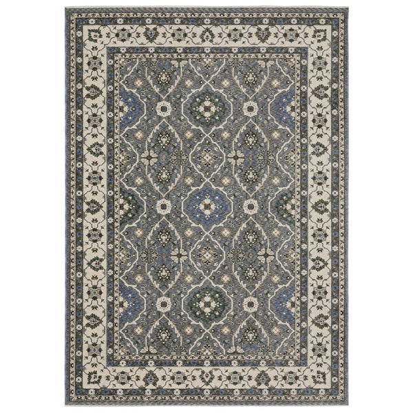 Oriental Weavers Hastings Area Rug - Stunning Traditional Design With Dense Texture, Vibrant Colors For Home Elegance Blue,Grey Polyester Hha07h160235st