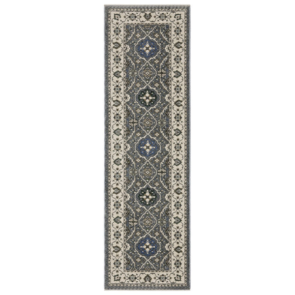 Oriental Weavers Hastings Area Rug - Stunning Traditional Design With Dense Texture, Vibrant Colors For Home Elegance Blue,Grey Polyester Hha07h068235st