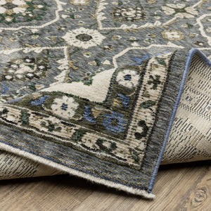 Oriental Weavers Hastings Area Rug - Stunning Traditional Design With Dense Texture, Vibrant Colors For Home Elegance Blue,Grey Polyester Hha07h160235st
