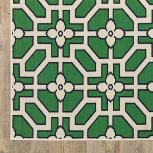 Oriental Weavers Havana Ivory/Green Indoor/Outdoor Area Rug - Vibrant 3'3" X 5' Design For Year-round Style Ivory,Green Polypropylene Hhav01100152st