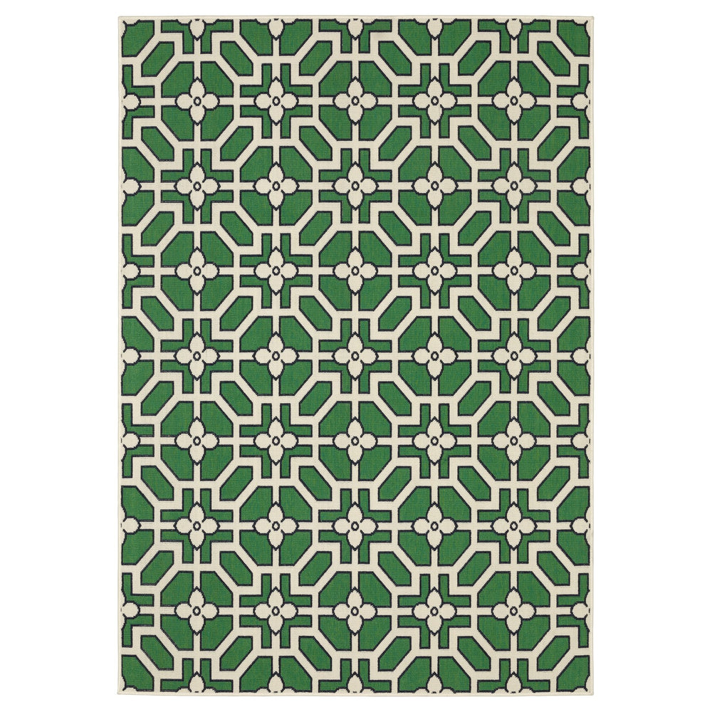 Oriental Weavers Havana Ivory/Green Indoor/Outdoor Area Rug - Vibrant 3'3" X 5' Design For Year-round Style Ivory,Green Polypropylene Hhav01100152st