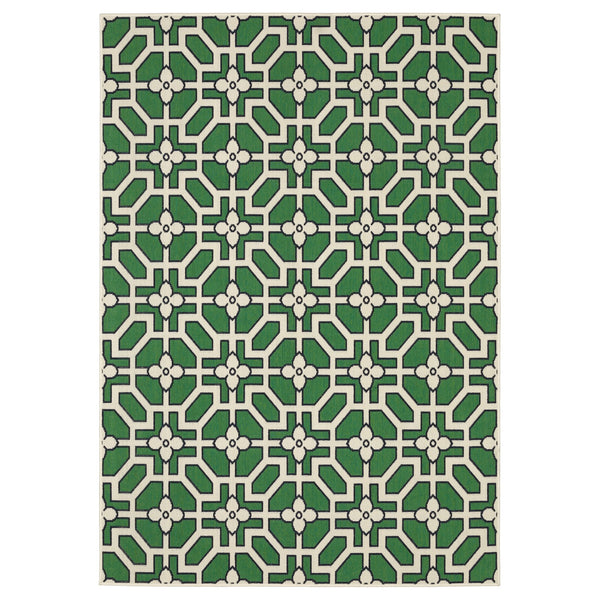 Oriental Weavers Havana Ivory/Green Indoor/Outdoor Area Rug - Vibrant 3'3" X 5' Design For Year-round Style Ivory,Green Polypropylene Hhav01100152st