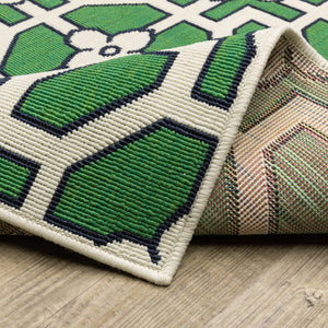 Oriental Weavers Havana Ivory/Green Indoor/Outdoor Area Rug - Vibrant 3'3" X 5' Design For Year-round Style Ivory,Green Polypropylene Hhav01100152st