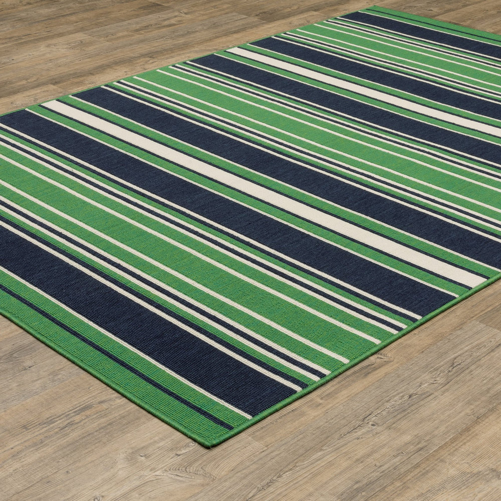 Oriental Weavers Havana Indoor/Outdoor Area Rug - 9'10" X 12'10" - Vibrant Colors, Fun Motifs For Year-round Style Green,Navy Polypropylene Hhav05300390st