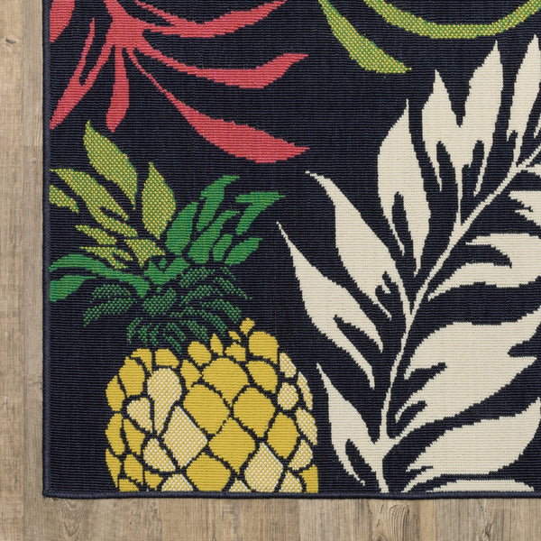 Oriental Weavers Havana Indoor/Outdoor Area Rug - Vibrant Navy, Yellow & Pink - 5'3" X 7'3" - Fun, Easy-care Design Navy,Multi Polypropylene Hhav07160220st