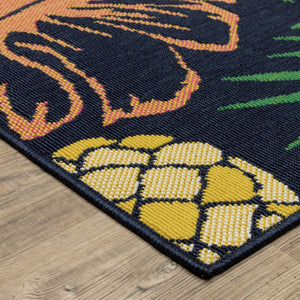 Oriental Weavers Havana Indoor/Outdoor Area Rug - Vibrant Navy, Yellow & Pink - 5'3" X 7'3" - Fun, Easy-care Design Navy,Multi Polypropylene Hhav07160220st