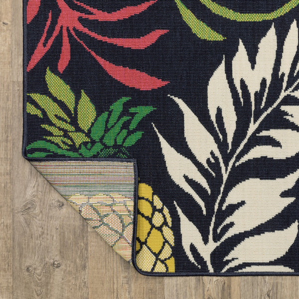 Oriental Weavers Havana Indoor/Outdoor Area Rug - Vibrant Navy, Yellow & Pink - 5'3" X 7'3" - Fun, Easy-care Design Navy,Multi Polypropylene Hhav07160220st
