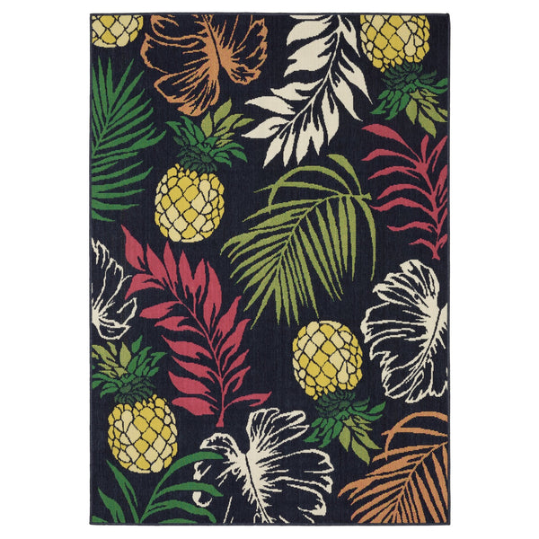 Oriental Weavers Havana Indoor/Outdoor Area Rug - Vibrant Navy, Yellow & Pink - 5'3" X 7'3" - Fun, Easy-care Design Navy,Multi Polypropylene Hhav07160220st