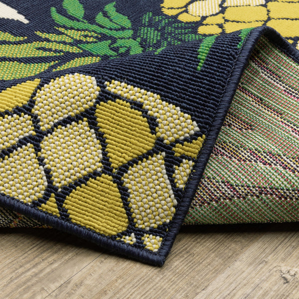 Oriental Weavers Havana Indoor/Outdoor Area Rug - Vibrant Navy, Yellow & Pink - 5'3" X 7'3" - Fun, Easy-care Design Navy,Multi Polypropylene Hhav07160220st