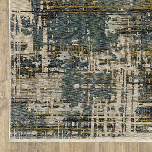 Oriental Weavers Hayden Indoor Area Rug - Modern Abstract Design In Soft Neutrals And Jewel Tones, Luxe Style Blue,Gold Polyester Hhay05300394st