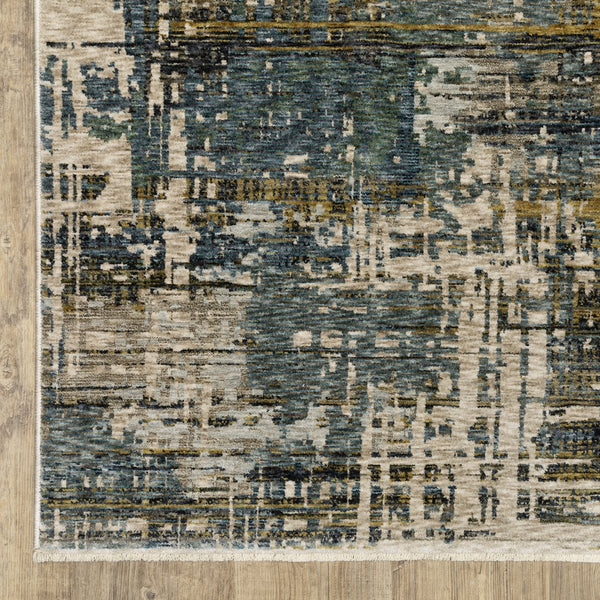 Oriental Weavers Hayden Indoor Area Rug - Modern Abstract Design In Soft Neutrals And Jewel Tones, Luxe Style Blue,Gold Polyester Hhay05300394st