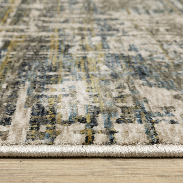 Oriental Weavers Hayden Indoor Area Rug - Modern Abstract Design In Soft Neutrals And Jewel Tones, Luxe Style Blue,Gold Polyester Hhay05300394st