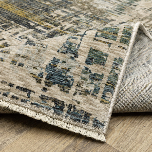 Oriental Weavers Hayden Indoor Area Rug - Modern Abstract Design In Soft Neutrals And Jewel Tones, Luxe Style Blue,Gold Polyester Hhay05300394st