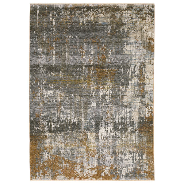 Oriental Weavers Hayden Modern Abstract Indoor Area Rug - Soft Neutrals And Jewel Tones For Elegant Home Décor Grey,Gold Polyester Hhay06160235st