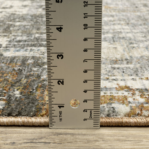 Oriental Weavers Hayden Modern Abstract Indoor Area Rug - Soft Neutrals And Jewel Tones For Elegant Home Décor Grey,Gold Polyester Hhay06068235st