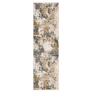 Oriental Weavers Hayden Modern Abstract Area Rug - Stylish Neutral Design With Fringe For Elegant Home Décor Beige,Grey Polyester Hhay10068235st