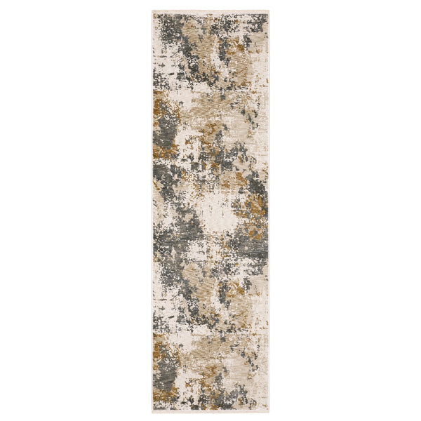 Oriental Weavers Hayden Modern Abstract Area Rug - Stylish Neutral Design With Fringe For Elegant Home Décor Beige,Grey Polyester Hhay10068235st