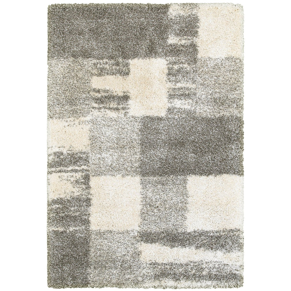 Oriental Weavers Henderson Shag Area Rug In Luxurious Charcoal And Ivory - Soft Geometric Patterns For Any Space Ivory,Grey Polypropylene H5502h057100st