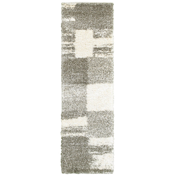 Oriental Weavers Henderson Shag Area Rug In Luxurious Charcoal And Ivory - Soft Geometric Patterns For Any Space Ivory,Grey Polypropylene H5502h068230st