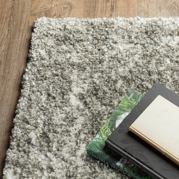 Oriental Weavers Henderson Luxurious Shag Area Rug - Soft Geometric Motifs In Charcoal And Ivory For Elegant Spaces Grey,Ivory Polypropylene H5503h117165st