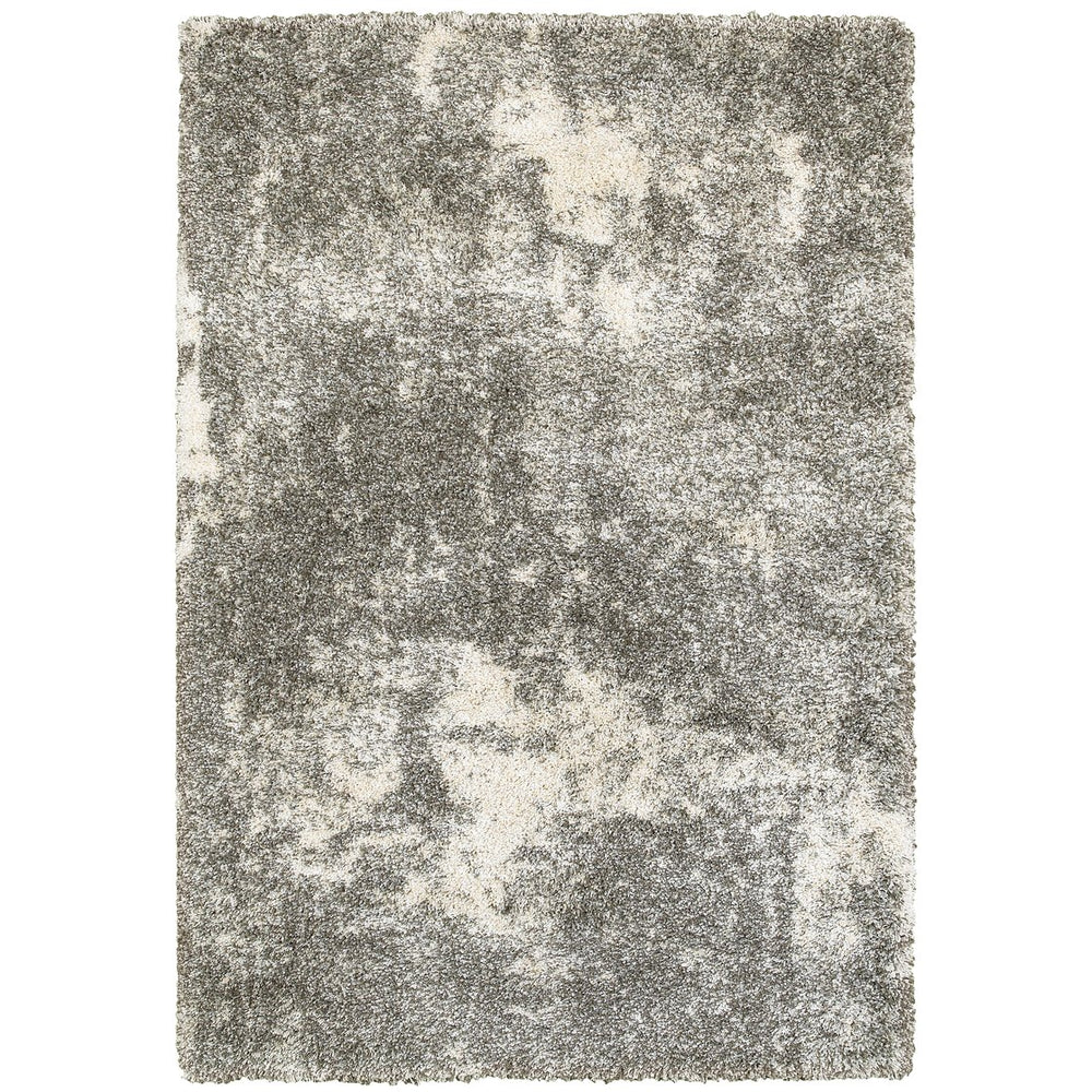 Oriental Weavers Henderson Luxurious Shag Area Rug - Soft Geometric Motifs In Charcoal And Ivory For Elegant Spaces Grey,Ivory Polypropylene H5503h117165st